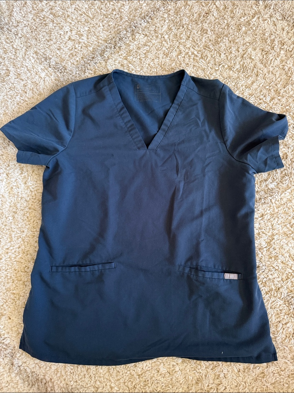 FIGS Women's Harbor Blue Casma Short Sleeve Scrub Top